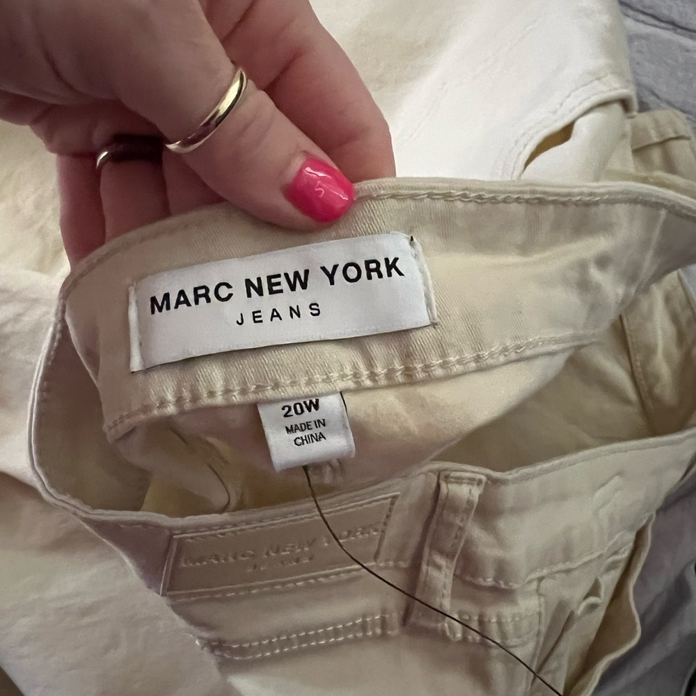 NWT Marc New York Cream/yellowish Kick Crop Jeans - Picture 6 of 8